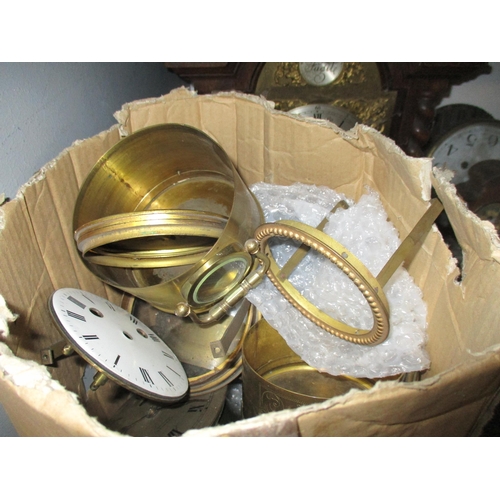 49 - A quantity of Victorian and later clock cases, parts and other accessories to include mantle clocks ... 