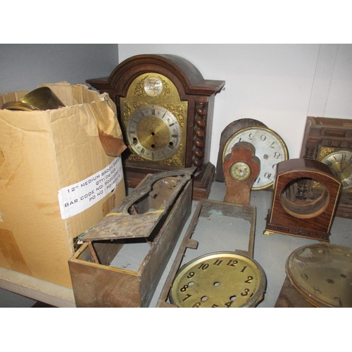 49 - A quantity of Victorian and later clock cases, parts and other accessories to include mantle clocks ... 