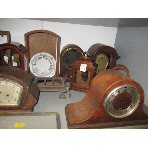 49 - A quantity of Victorian and later clock cases, parts and other accessories to include mantle clocks ... 