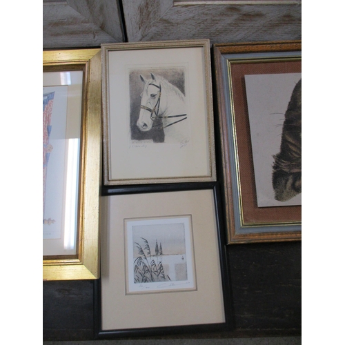 52 - A mixed lot of framed and glazed and unframed prints and other pictures to include one depicting Spa... 