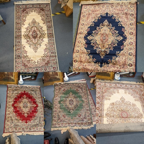 15 - Five machine made Persian design Catton rugs, various sizes
Location: FSR