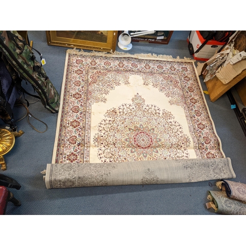 15 - Five machine made Persian design Catton rugs, various sizes
Location: FSR