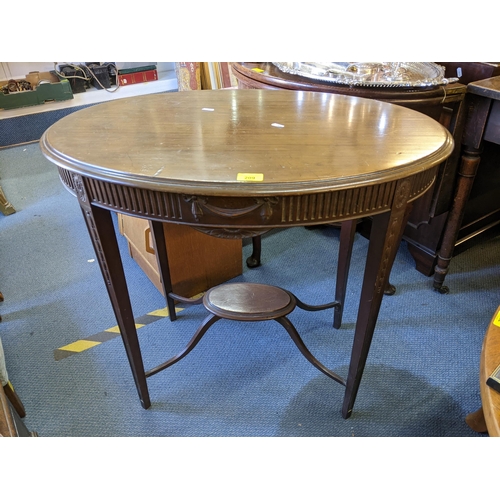 209 - A 1920s mahogany oval topped occasional table, together with a Georgian gateleg table Location: RAF