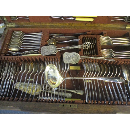 448 - An Atkin Bros early 20th silver plated cutlery service with some replacements and additions, house i... 