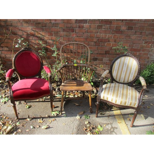 5 - Two early 20th century French style armchairs and an 19th/19th century Windsor chair
Location: FOYER