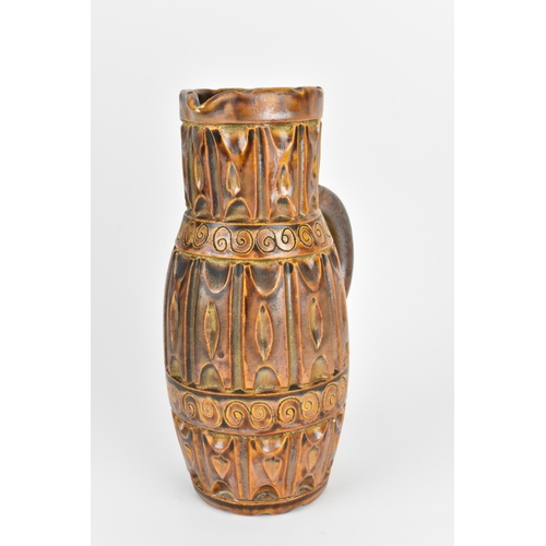 29 - A French Vallauris pottery jug designed by Huguette or Marius Bessone, circa 1970s, of ovoid form wi... 