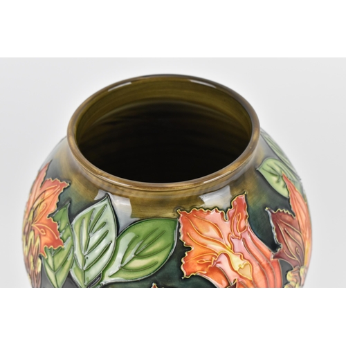 4 - A Moorcroft pottery 'Flame of the Forest' vase designed by Philip Gibson, 1997, of ovoid form, the u... 