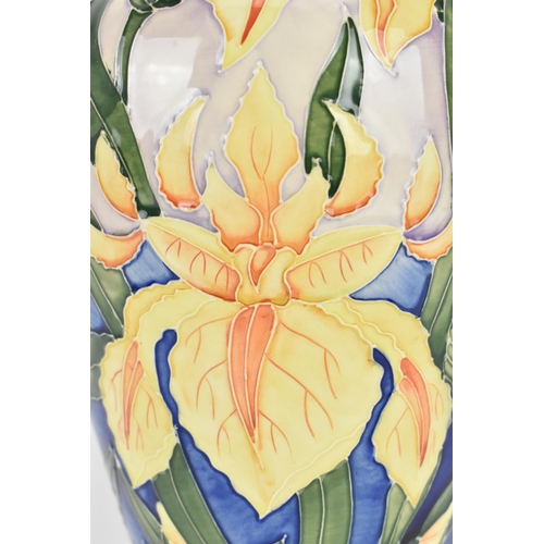 6 - A tall Moorcroft pottery vase in the 'Windrush' pattern, designed by Debbie Hancock, 2000, decorated... 