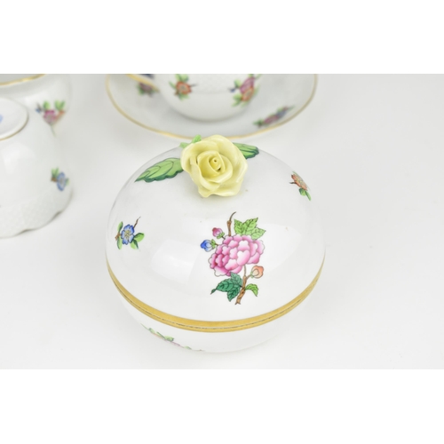 109 - A Herend porcelain floral pattern part cabaret tête-à-tête service, in the 'Eton' pattern, to includ... 