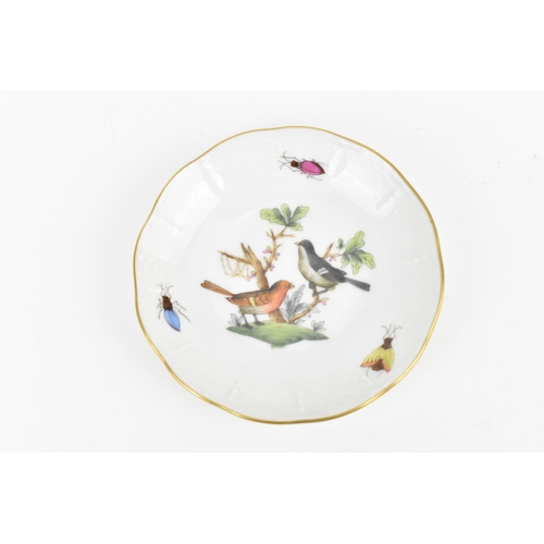 113 - A small collection of Herend porcelain in the 'Rothschild bird' pattern, to include a circular tray ... 