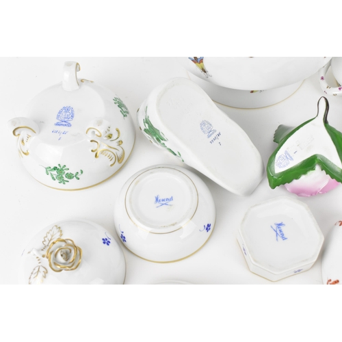 116 - A collection of Herend porcelain, to include a vase in the 'Rosthchild bird' pattern, a lidded pot i... 