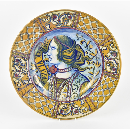 151 - An Italian renaissance style maiolica tin-glaze lustre charger, in the manner of Deruta, with centra... 