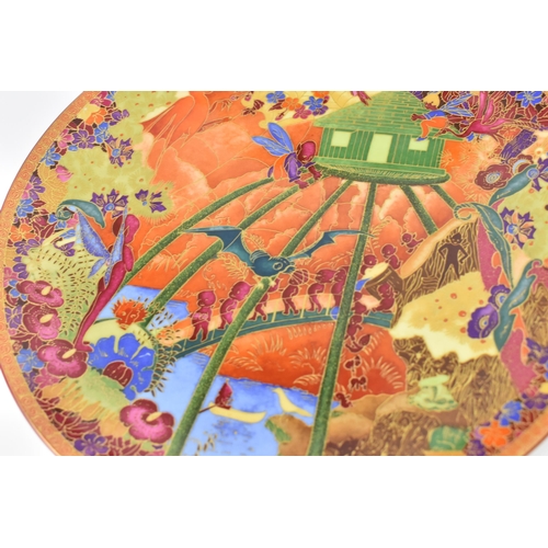 79 - A Wedgwood Fairyland Lustre dish, design by Daisy Makeig Jones, depicting leap-frogging elves and pi... 