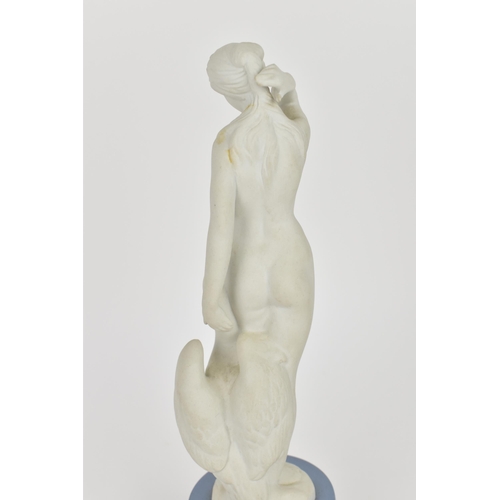 85 - A  Wedgwood model of Leda and the swan on a blue jasperware base, together with a small framed Wedgw... 