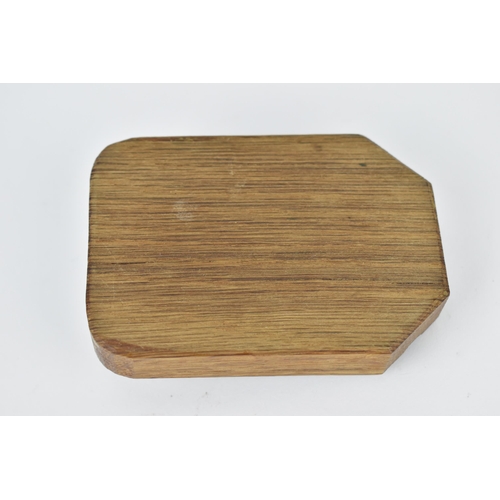 96 - Robert Thompson of Kilburn (1876-1955) Mouseman ashtray, oak, with carved mouse signature, 10.4 cm w... 