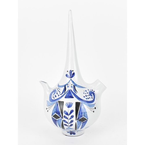 127 - Roger Capron (1922-2006), a 1950's Vallauris porcelain flagon vase, with painted figural subject of ... 