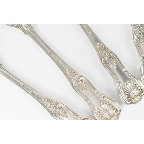 192 - A set of four late Victorian silver dinner forks by Holland, Aldwinckle & Slater, London 1897, in th... 