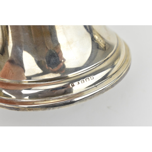 204 - A George V silver 'bell' inkwell by A & J Zimmerman Ltd, Birmingham 1912, the domed hinged lid openi... 