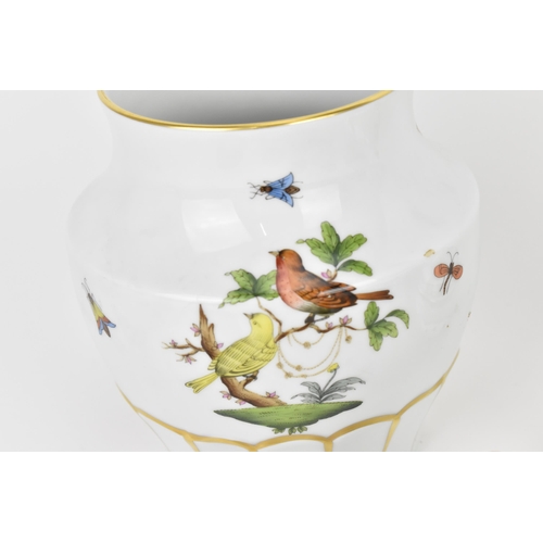 116 - A collection of Herend porcelain, to include a vase in the 'Rosthchild bird' pattern, a lidded pot i... 