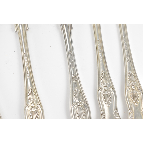 193 - A matched set of Victorian dessert forks and spoons, some by Holland, Aldwinckle & Slater,1897, two ... 