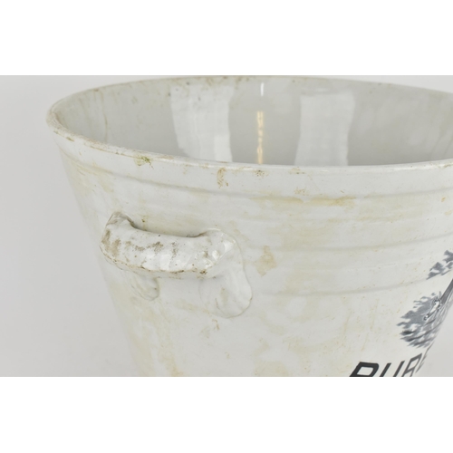 226 - A Victorian Staffordshire pottery milk pail, with transfer print of a cow, reading 'PURE MILK' below... 