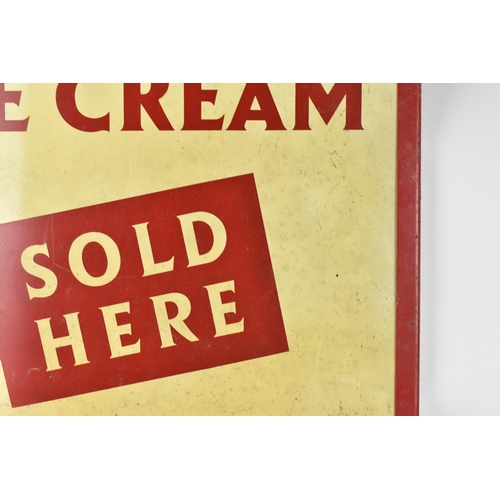 230 - A vintage 'LYONS ICE CREAM' advertising tin sign, reading 'LYONS ICE CREAM SOLD HERE' in red letteri... 