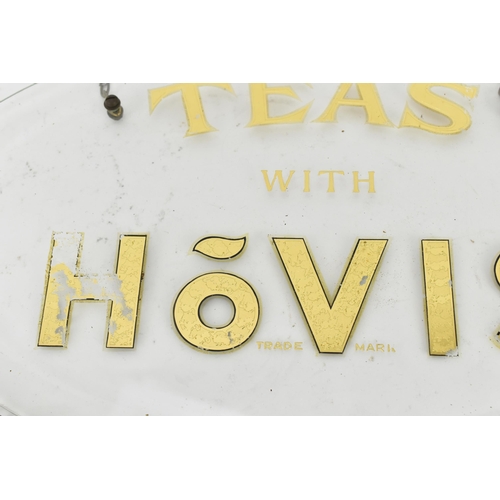 234 - Two vintage advertising glass hanging signs, with gilt lettering and bevelled edge, one rectangular ... 