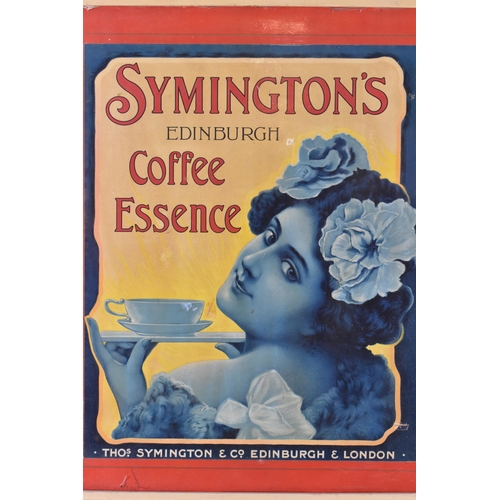 235 - A vintage advertising 'SYMINGTON'S COFFEE ESSENCE' poster, designed with an art nouveau style lady h... 