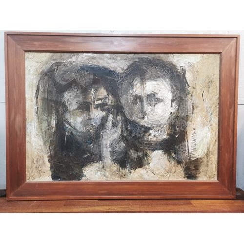 142 - Mansur Aye (1941-2008) Pakistani, 
'Imagining', oil on canvas, within a wooden frame, the work 60 cm... 