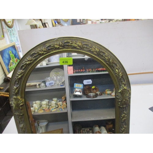 224 - A gilt framed wall mirror with arched top, raised shell and leaf design, 130cm high
Location: SL