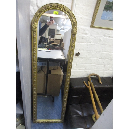 224 - A gilt framed wall mirror with arched top, raised shell and leaf design, 130cm high
Location: SL