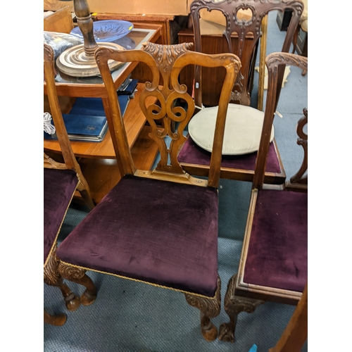 260 - A matched set of late 19th/early 20th century mahogany Chippendale style dining chairs to include fo... 