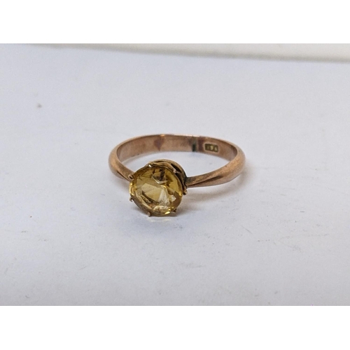 114 - A 9ct gold citrine set ring, 2.5g
Location: RING