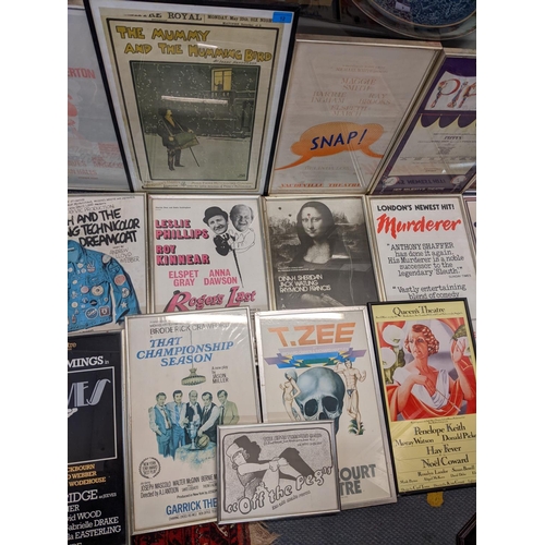 12 - A collection of eighteen framed and glazed theatre programs to include T.Zee, Joseph and the Amazing... 