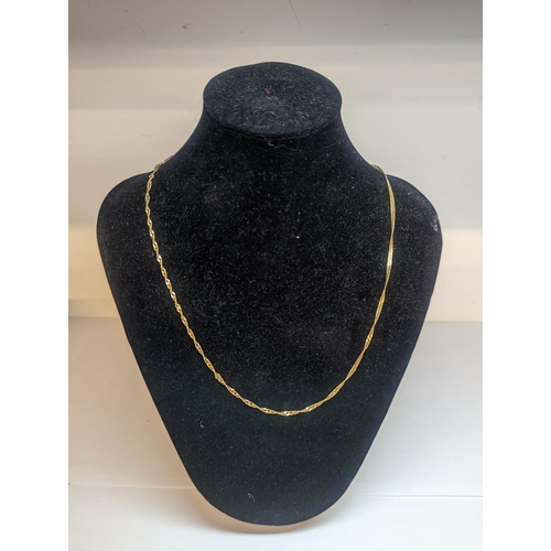 136 - A stamped 750, 18ct gold twisted effect chain link necklace, 4.3g
Location: CAB5