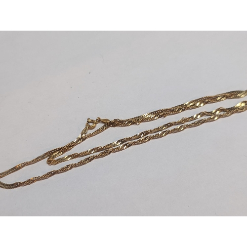 136 - A stamped 750, 18ct gold twisted effect chain link necklace, 4.3g
Location: CAB5