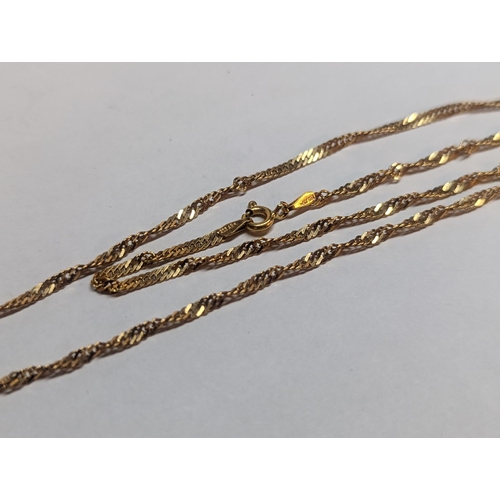 136 - A stamped 750, 18ct gold twisted effect chain link necklace, 4.3g
Location: CAB5