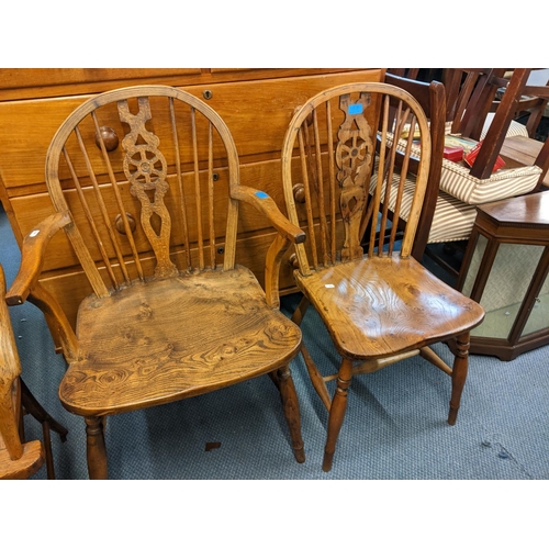 188 - Four 19th century and later chairs to include an elm an ash Windsor spindle back armchair with a cri... 