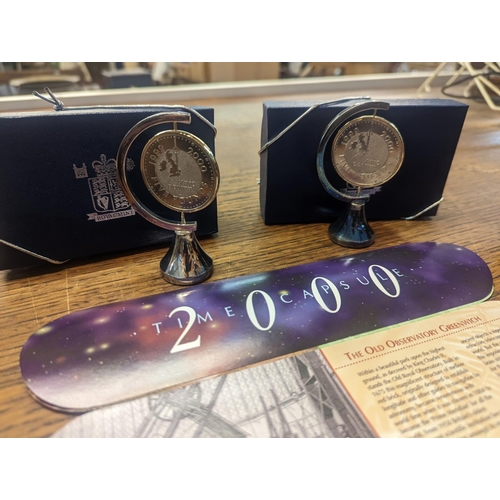 199 - The Royal Mint 2000 Time Capsule, comprising of £5, £2, £1, 50p, 20p, 10p, 5p,2p and 1p, along with ... 