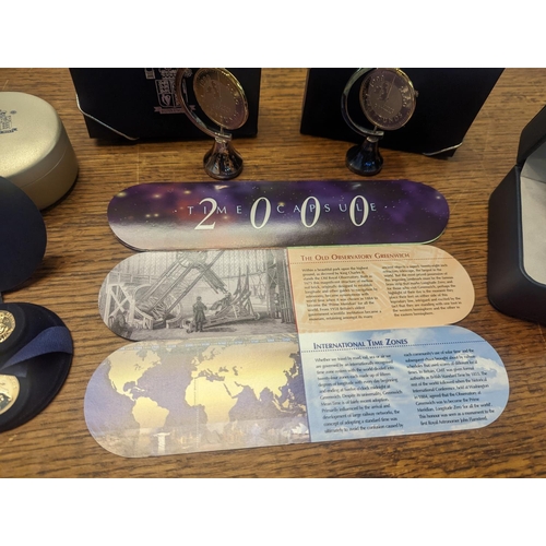 199 - The Royal Mint 2000 Time Capsule, comprising of £5, £2, £1, 50p, 20p, 10p, 5p,2p and 1p, along with ... 