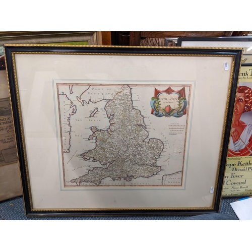 37 - A Robert Morden hand coloured map of England, sold by Abel Swale Awnsham & John Churchill
Location: ... 