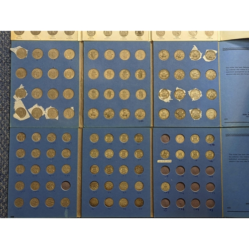 55 - A group of six British coin collectors 'Whitman' coin folders to include six pence, shillings and fl... 