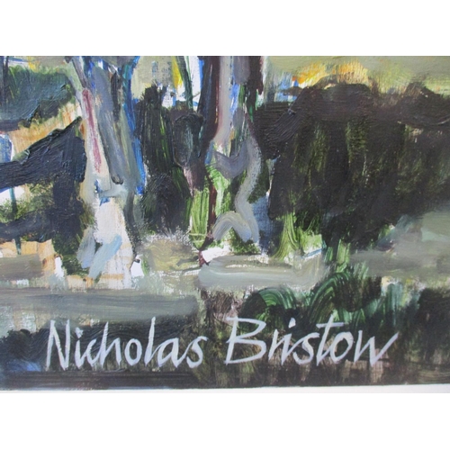 67 - Nicholas Bristow - Basque Donkeys - oil on board, 123cm x 61cm, signed lower right, titled to verso,... 