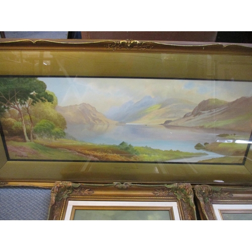 73 - Pictures to include Redent - a pair of seascapes, oil on board, Roland Stead Crumock Water' watercol... 