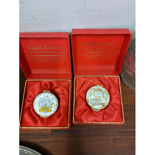 283 - **Withdrawn** Collectables to include pewter plated, a silver plated bottle coaster, two Crumbles en... 