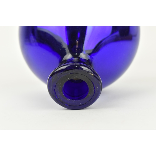 284 - A large Victorian mirrored blue glass witches ball, 11 cm diameter x 14 cm high
Location: 4.1