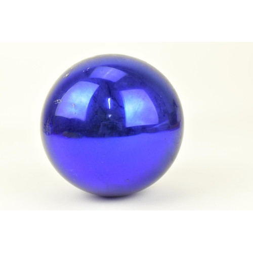 284 - A large Victorian mirrored blue glass witches ball, 11 cm diameter x 14 cm high
Location: 4.1