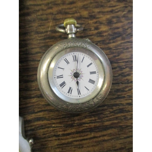 345 - Wristwatches and a pocket watch to include a white metal cased ladies pocket watch, Ing Real Faster ... 