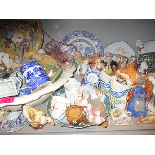 350 - A mixed lot of ceramist to include two Royal Worcester egg coddles, pottery wash bowl, group of thre... 