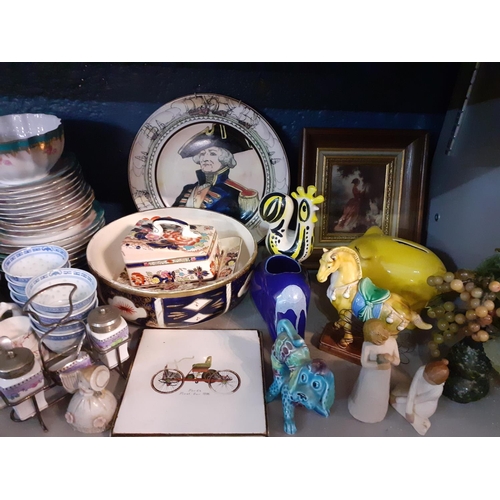 317 - Mixed 20th century ceramics and ornaments to include modern Oriental items. Location: 3:3